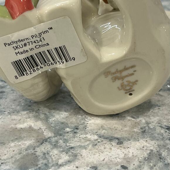 Lenox "Pachyderm Pilgrim" Elephant Figurine Ivory Fine China 24k Gold Accents - Picture 5 of 5